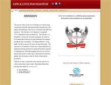 Tablet Screenshot of lifeandlovefoundation.org